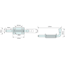 Load image into Gallery viewer, #4611 - SPRING BOLT ZINC PLATED 225MM 16MM PIN - CoSlide