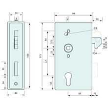 Load image into Gallery viewer, #3270 - SLIDING DOOR HOOK LATCH ZINC WITH PLAIN STEEL CASE 173MM - CoSlide