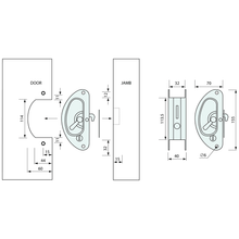 Load image into Gallery viewer, #4699 - INTERIOR SLIDING DOOR LOCK KEY LOCKING CHROME 155MM - CoSlide