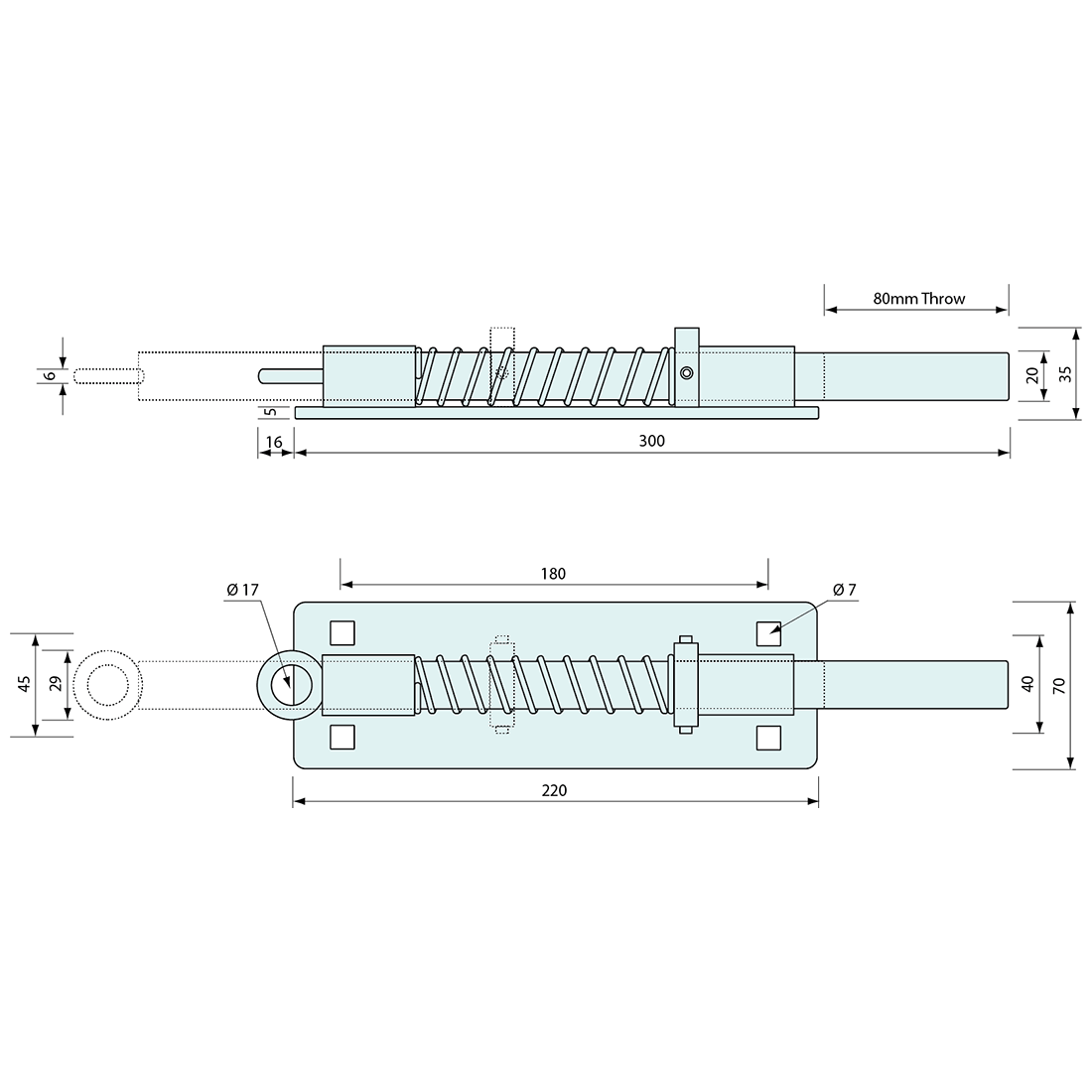 #4714 - RING PULL SPRING BOLT ZINC 20MM PIN - CoSlide