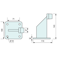 Load image into Gallery viewer, #5443 - Gate Stop Door Stopper with Plate Zinc Plated
