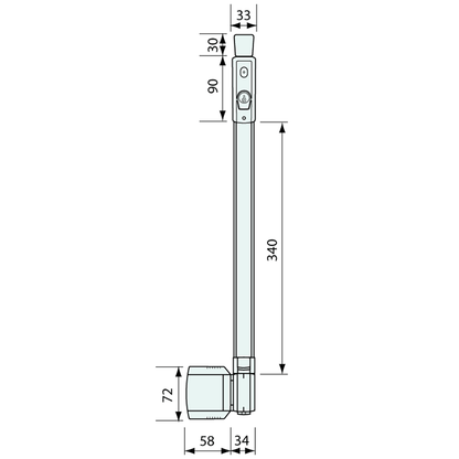 #3189 - POOL LATCH BLACK 515MM - CoSlide