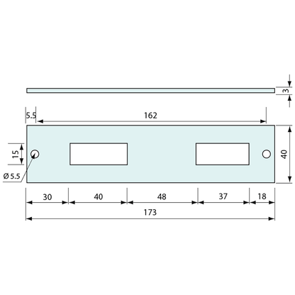 3272 - STRIKE PLATE STAINLESS STEEL 173MM - CoSlide