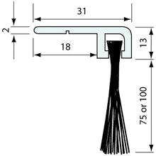 Load image into Gallery viewer, 5416 - BRUSH STRIP AND F HOLDER 75MM 1.8M - CoSlide
