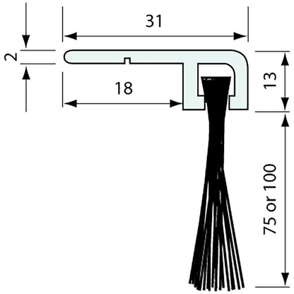 #5417 - BRUSH STRIP AND F HOLDER 100MM 1.8M - CoSlide