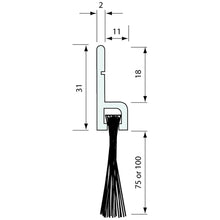 Load image into Gallery viewer, #5418 - BRUSH STRIP AND H HOLDER 75MM 1.8M - CoSlide
