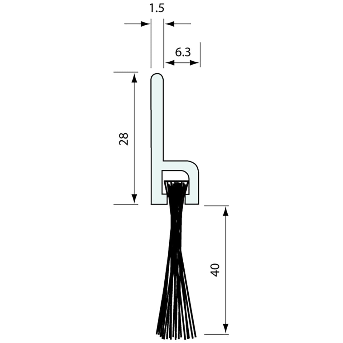 #5421 - BRUSH STRIP AND H HOLDER 1.8M - CoSlide