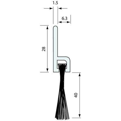 #5421 - BRUSH STRIP AND H HOLDER 1.8M - CoSlide