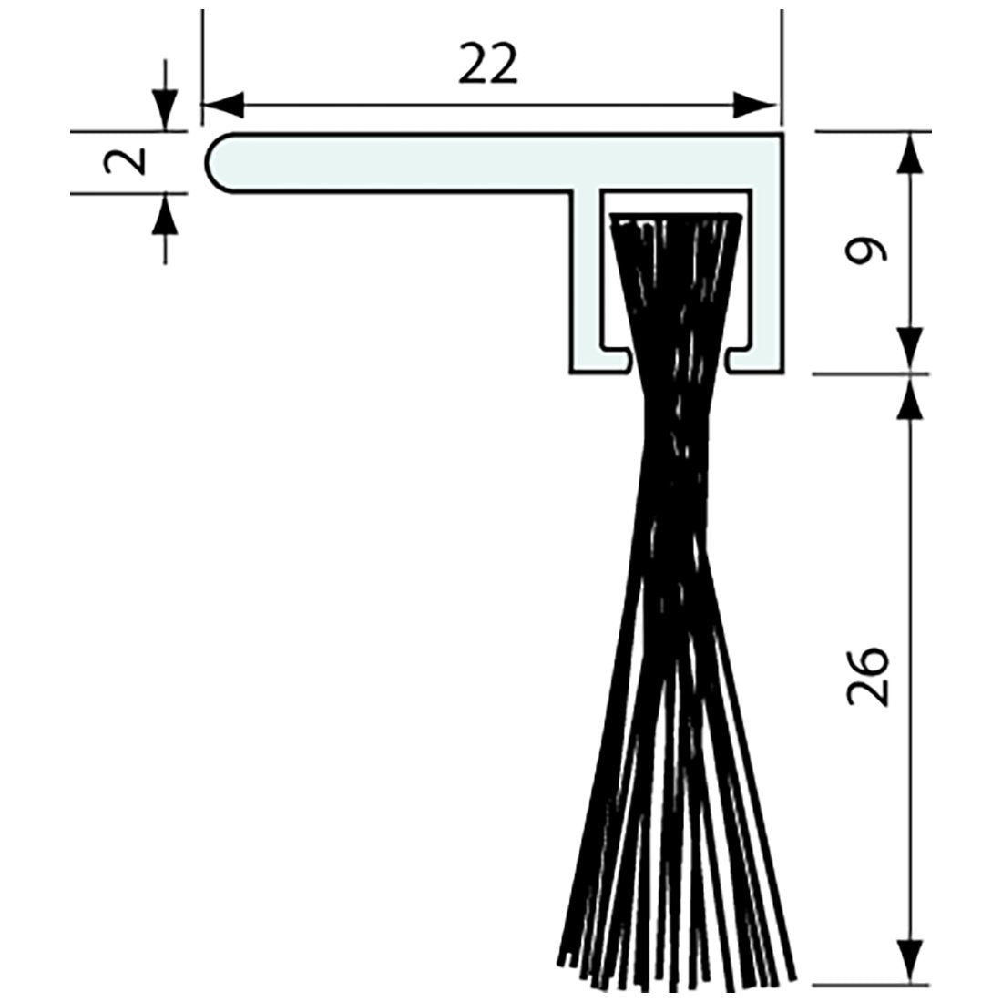 #5422 - BRUSH STRIP AND F HOLDER 1M - CoSlide